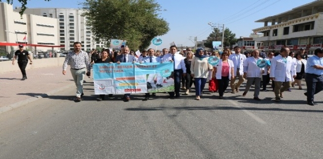 Sağlıkçılar Dünya Yürüyüş Gününde yürüdü