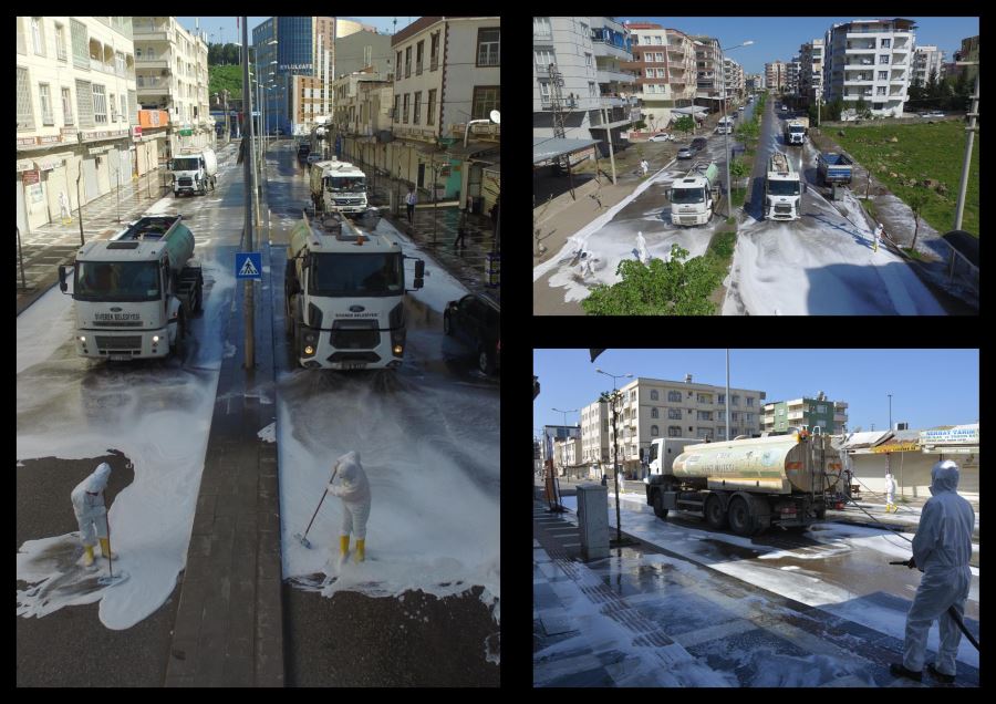 Siverek’te Cadde ve sokaklar dezenfekte ediliyor