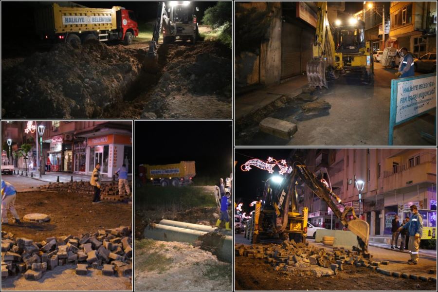 FEN İŞLERİ’NDE YOĞUN GECE MESAİSİ SÜRÜYOR
