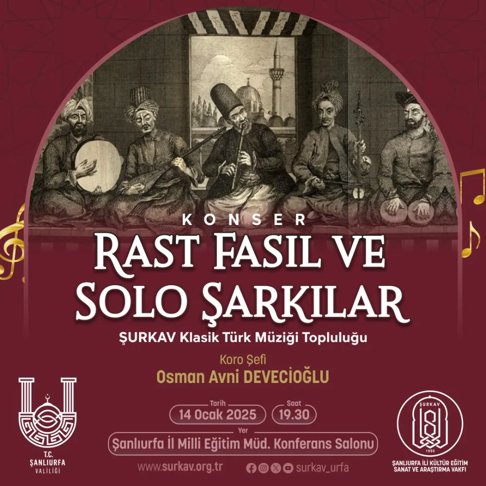 ŞURKAV TÜRK SANAT MÜZİĞİ KONSERİ DÜZENLİYOR