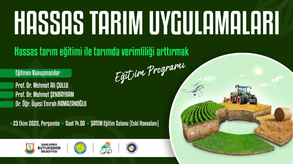 ŞANLIURFA’DA “TARIMDA VERİMLİLİK VE AKILLI UYGULAMALAR” EĞİTİMİ DÜZENLENİYOR