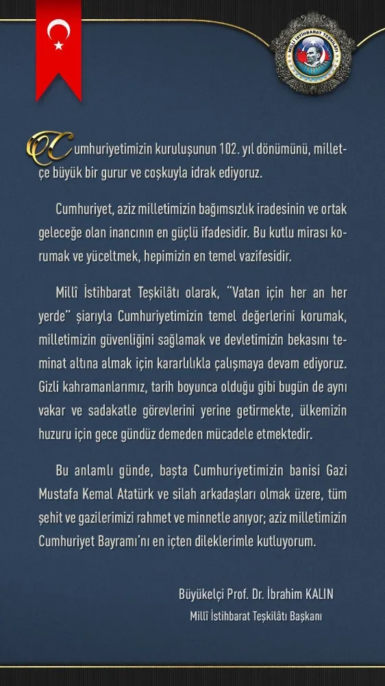 MİT BAŞKANI KALIN: 