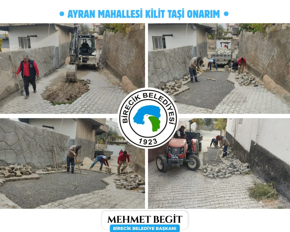 Ayran Mahallesi’nde Kilit Taşı Yenileme Çalışmaları Sürüyor