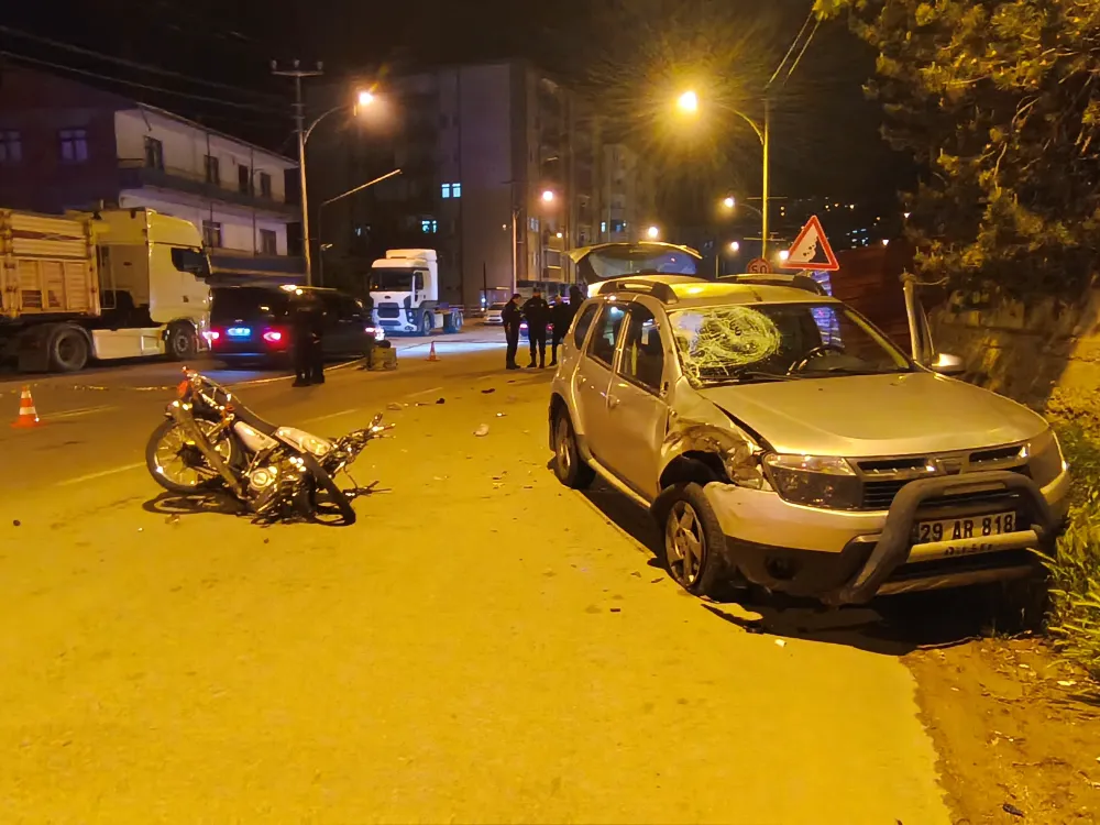 OTOMOBİLLE KAFA KAFAYA ÇARPIŞAN MOTOSİKLET SÜRÜCÜSÜ HAYATINI KAYBETTİ