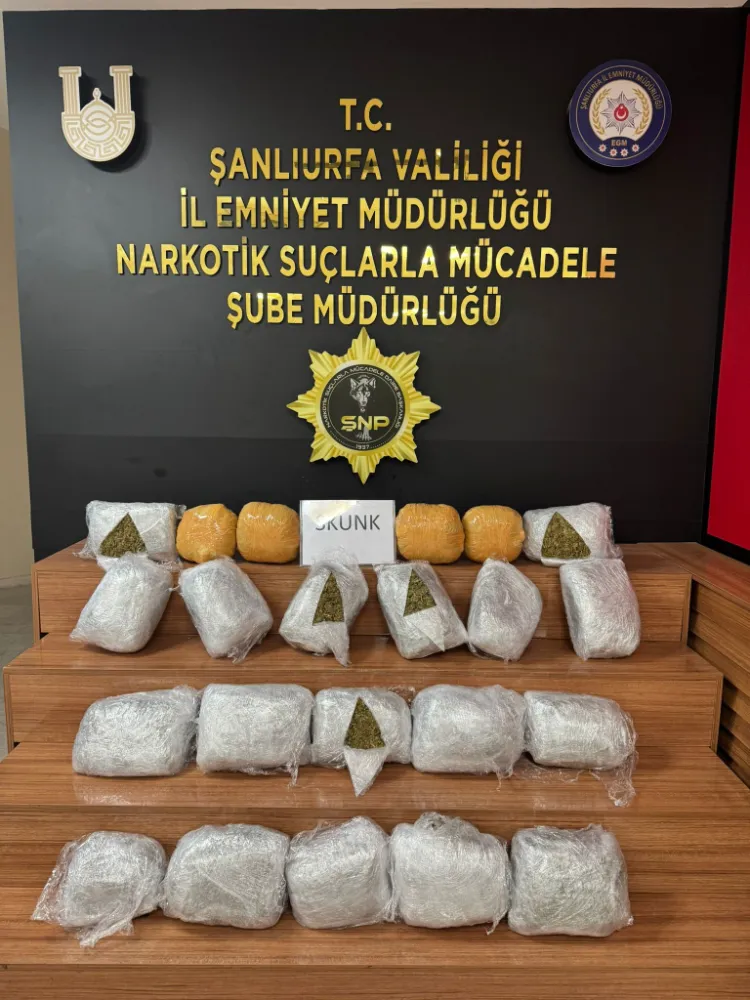 ŞANLIURFA’DA 25 KİLOGRAM UYUŞTURUCU ELE GEÇİRİLDİ