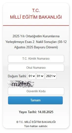 LGS KAPSAMINDA YERLEŞTİRMEYE ESAS 2