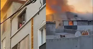 BURSA’DA YANGIN PANİĞİ: ANNEANNE TORUNUNU ALEVLERDEN BÖYLE KURTARDI