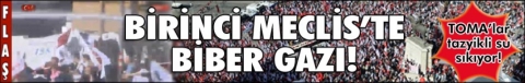 Birinci Meclis önünde biber gazı