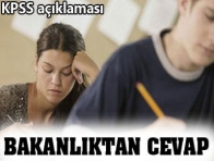 Bakanlık`tan KPSS açıklaması
