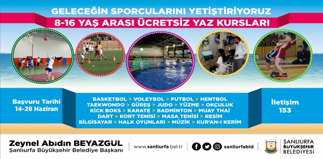 BÜYÜKŞEHİR?DEN GENÇELERE YÖNELİK 21 BRANŞTA ÜCRETSİZ YAZ KURSU